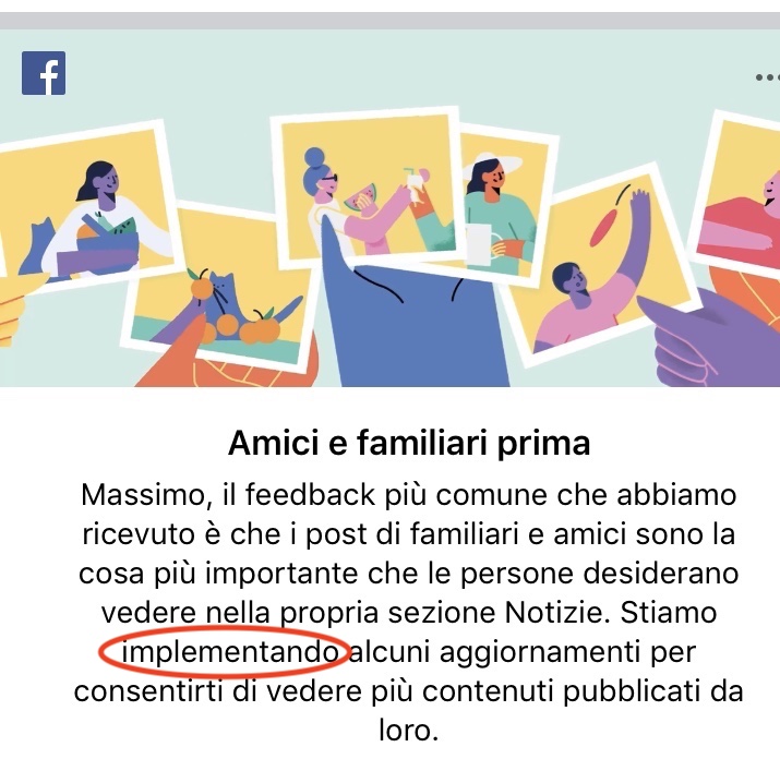 implementare Facebook "parole vuote" burocratismi "comunicazione di lavoro"