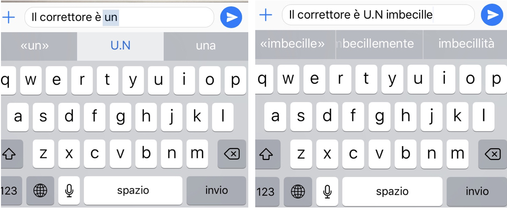 "correttore ortografico" iOS iPhone un