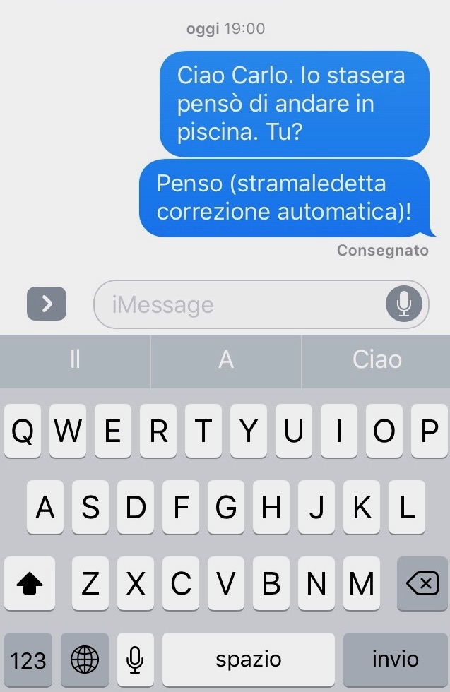 accento passato remoto iOS iPhone Apple correzione ortografica