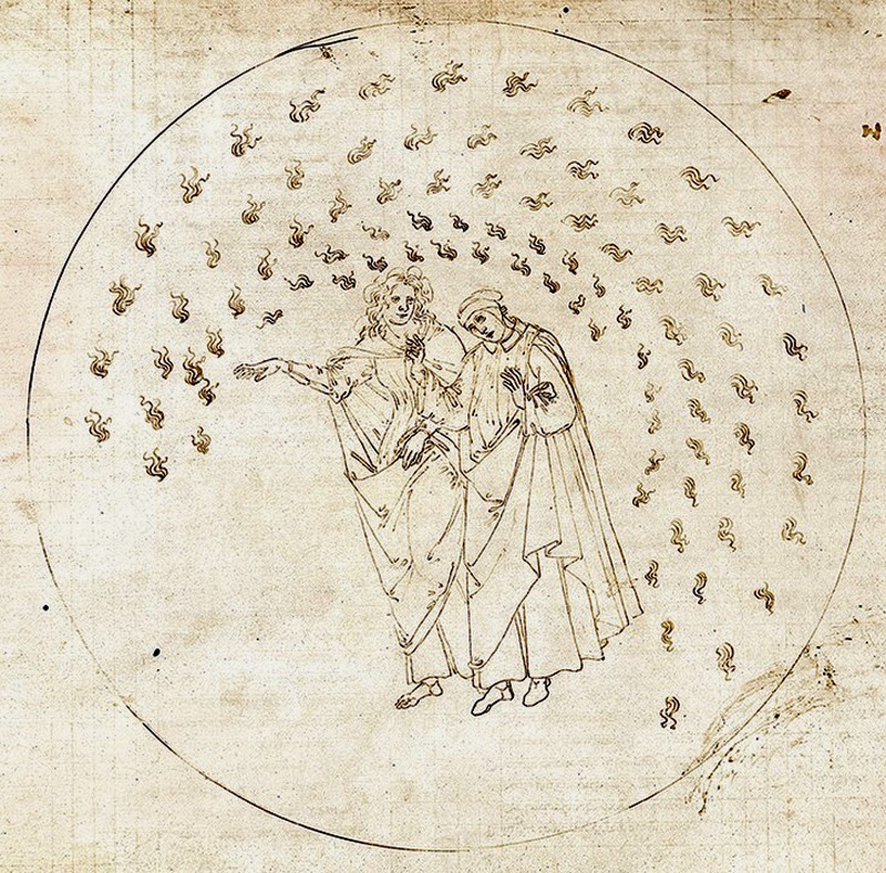 Dante Botticelli Paradiso Beatrice imparadisare neologismi "divina commedia" prefissi suffissi